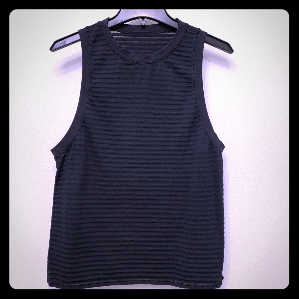 Lululemon Black Transparent Stripe Tank Top